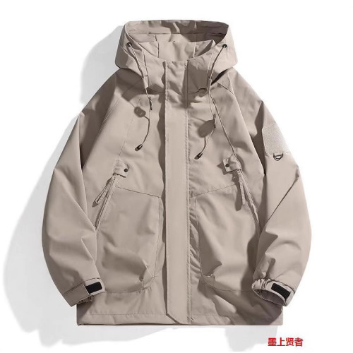 2025 Spring/Summer Men's & Women's American-style High-Street Hooded Windproof & Waterproof Jacket with Printed Design