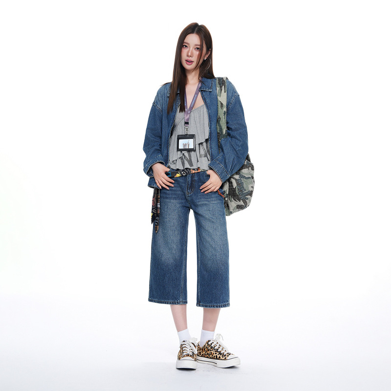 2026 Fall/Winter New Hot Girl Denim Outfit Set: Loose Denim Jacket for Women and Denim Shorts 2026 Fall/Winter New Hot Girl Denim Outfit Set: Loose Denim Jacket for Women and Denim Shorts