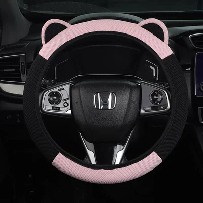 Manufacturer Wholesale Summer Ice Silk Steering Wheel Cover for Cars, Elastic Handle Cover Without Inner Ring, Breathable and Sweat-Absorbent, Suitable for All Seasons (Steering wheel cover) - black-powder-38cm