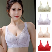 新款无钢圈小胸聚拢上托显大文胸罩法式蕾丝透气薄款洞洞杯内衣女
