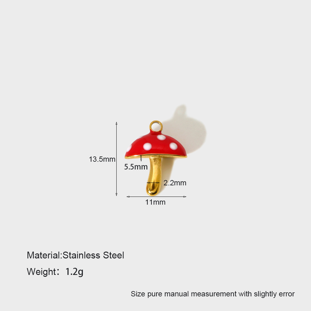 1g Weight 0.03µm-0.05µm Gold Plating Thickness PVD Coated Gold Plating Process Pendant Jewelry Making Type 5.5*29mm, 5*9mm, 8*10mm Jewelry Making Size 18K Gold Plated Plating Material 1 Piece Quantity 304 Stainless Steel Material Heart Shape, Coral, Mushroom, chili Pattern IG Style, Cute Style Enamel Craft 1 Piece 5.5*29mm 5*9mm 8*10mm 304 Stainless Steel 18K Gold Plated Heart Shape Coral Mushroom Polished Pendant DIY Ornament Accessories 10