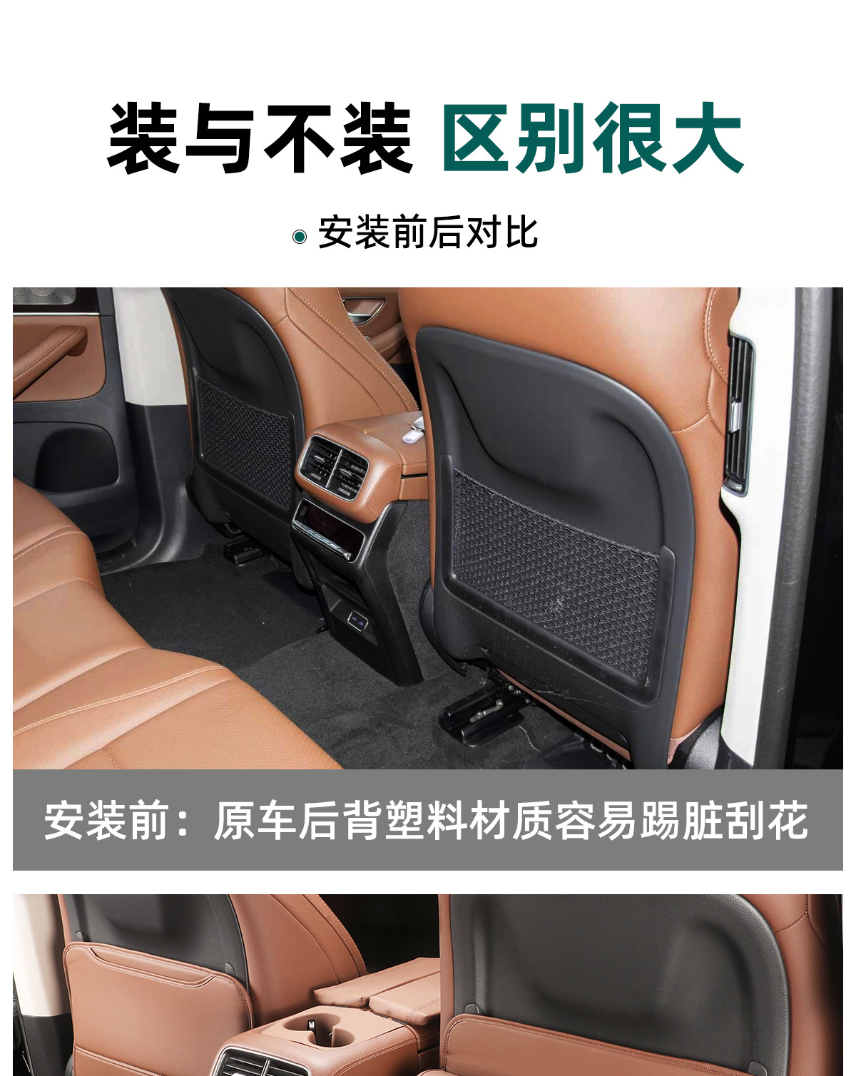 Suitable for Mercedes-Benz Gle350/450 Seat Anti-Kick Pad Gls450 Rear Backrest Anti-Kick Pad Interior Decoration Supplies