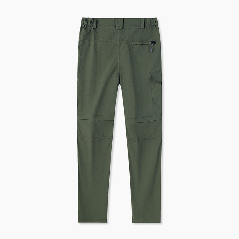 Pantalones de crema solar transfronterizos de secado rápido para comercio exterior, pantalones de dos secciones para hombres, deportes de pesca de dos piezas, pantalones de asalto desmontables de primavera y verano