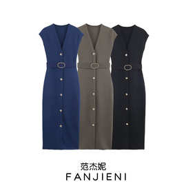 ZR外贸批发 欧美风女装 时尚配腰带弹力迷笛连衣裙 5584204 407