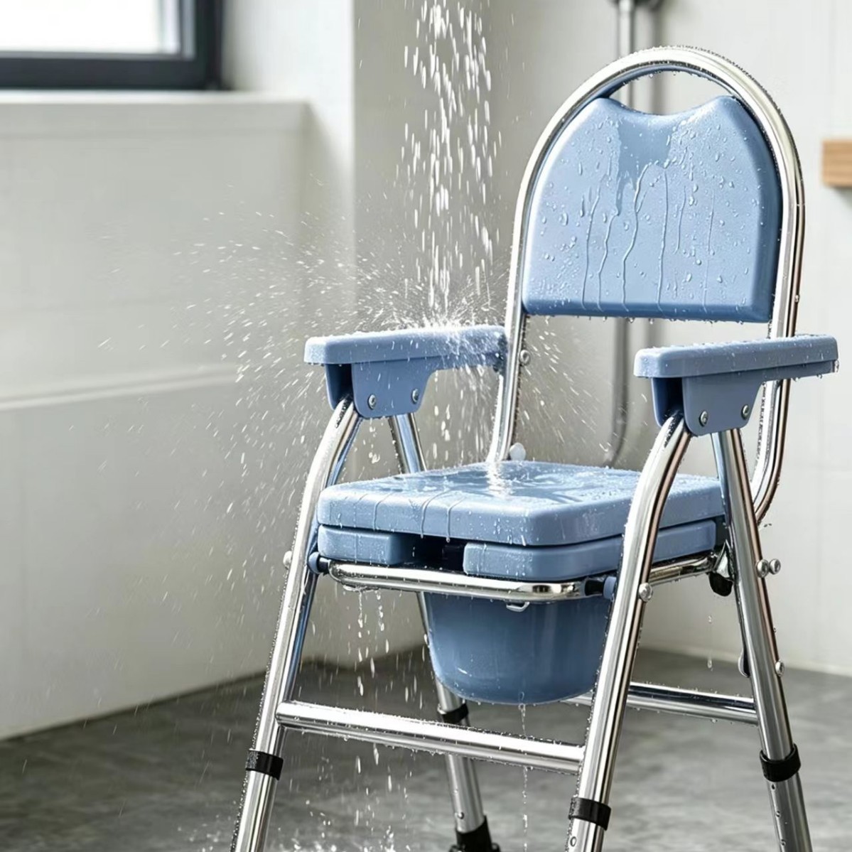 Elderly People's Commode Chair, Elderly People's Toilet Seat, Pregnant Women's Bathroom Mobile Toilet, Dual-Purpose Chair for Bathing and Using the Toilet, Commode Chair