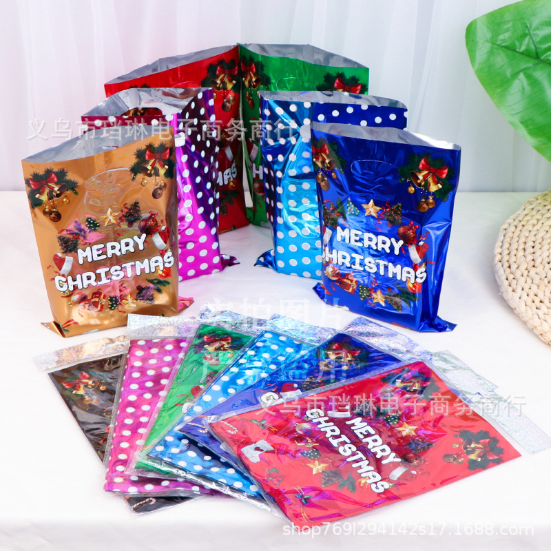 Bolsas de regalo navideñas, diseño manzana, fiestas