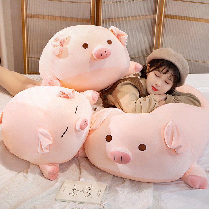 Super soft pig doll lying on the pig sleeping plush toy oversized pillow manufacturers wholesale