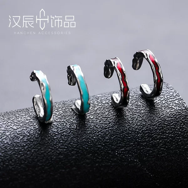 Earclip Men's Irregular Texture High-end All-match Niche Light Luxury Earrings Women's Summer New Simple Accessories Jewelry