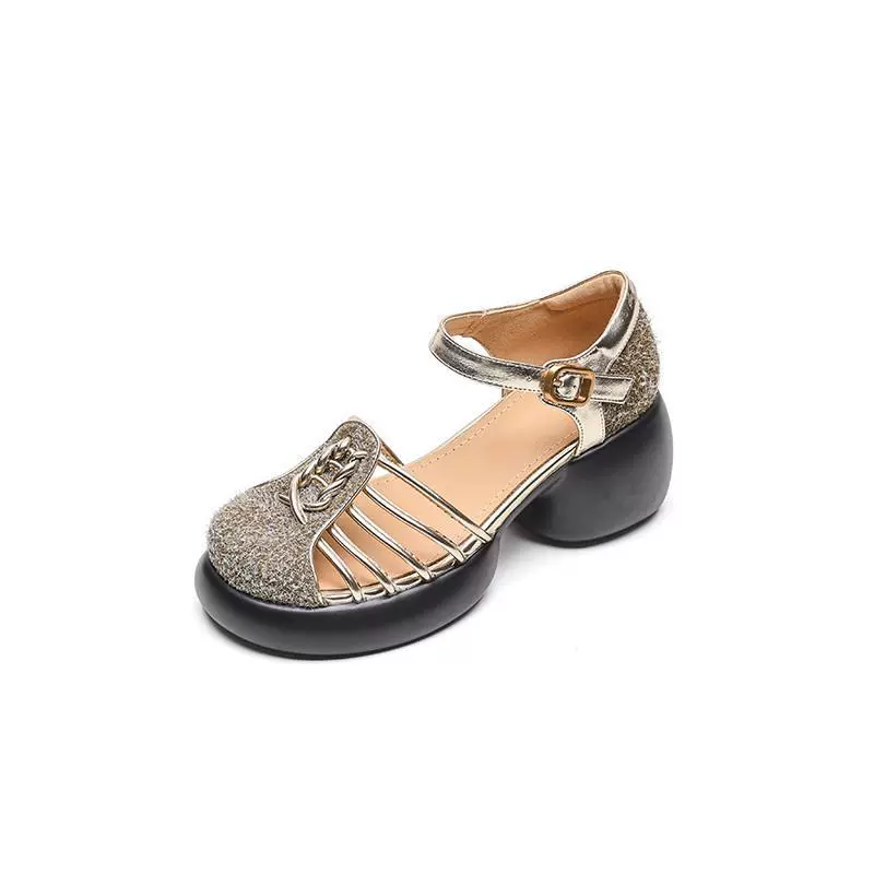Sandals platform, summer footwear, shoes high heels, french style