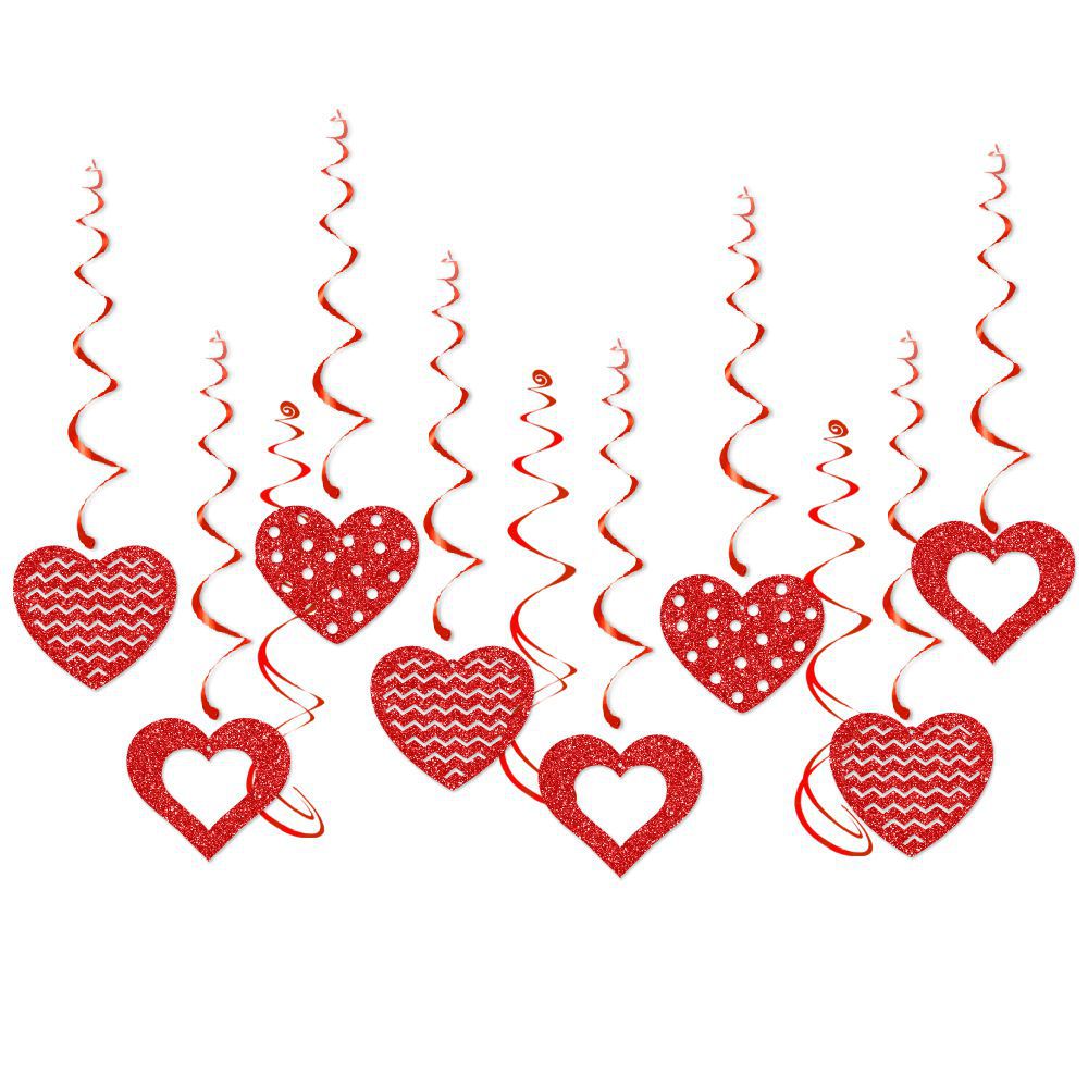 2024 nuevo traje de decoración de fiesta de San Valentín Día de San Valentín Festival tire bandera amor espiral etiqueta