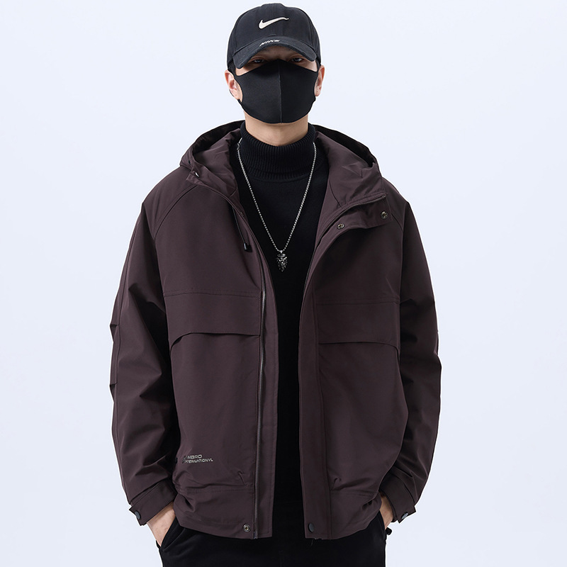 2024秋冬男性モデル韓国版男性フード付き大ポケットカジュアル綿服綿服ジャケット二綿秋冬|undefined