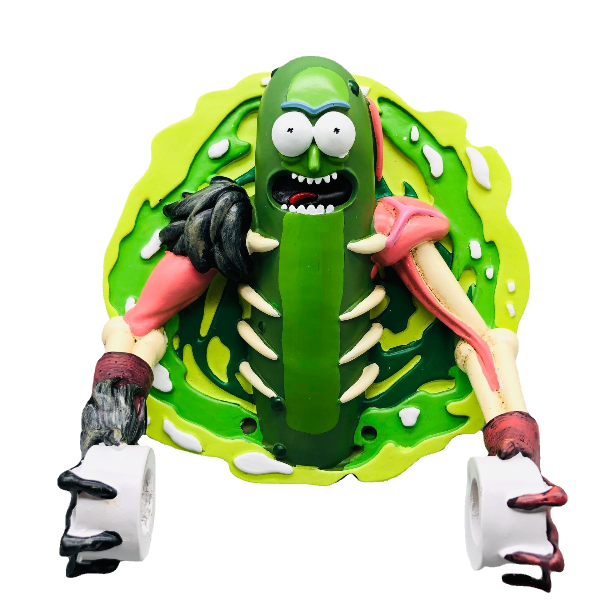 Rick y Morty de dibujos animados titular de vino tinto bandeja de vino titular de tejido higiénico toalla rack gancho anime adornos