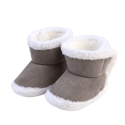 Children's winter cotton shoes for boys and girls, one-year-old infant winter baby shoes, plush baby shoes for learning to walk, soft sole