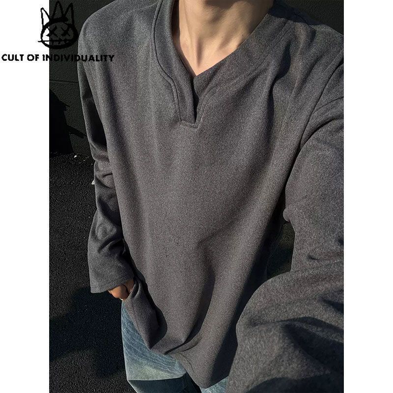 Cross-border CULT heavyweight 300g German fleece warm American trendy brand base layer top with stylish design for men and women, couples