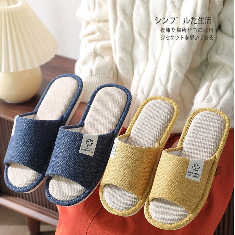 Dropshipping Home Linen Slippers Indoor Non-Slip Men and Women Couples Spring and Summer Seasons Floor Strong Cotton High Quality