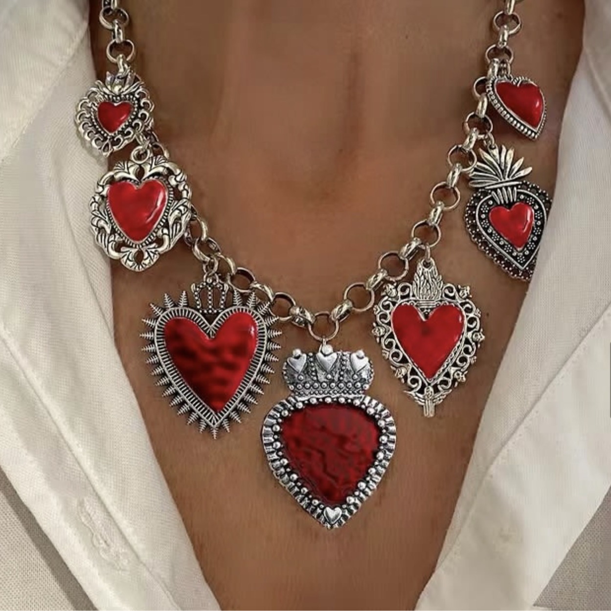 60g Weight 0.03µm Gold Plating Thickness Electroplated Gold Plating Process Streetwear Heart Shape Alloy Copper Wholesale Pendant Necklace