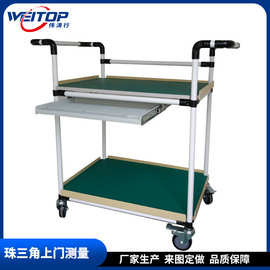 东莞厂家可定线棒防静电手推车维修车间精益管工具车手推车图片