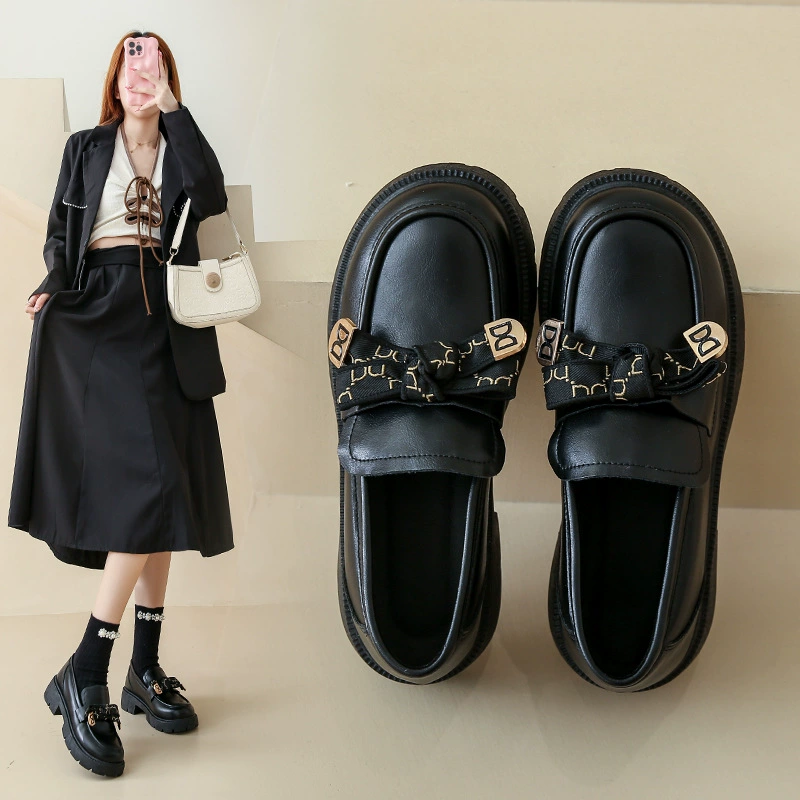 Женские лоферы 2025: Новинка осени, британский стиль, кожаные туфли без застежек, женские туфли в стиле Chanel, тренд Ins K1806