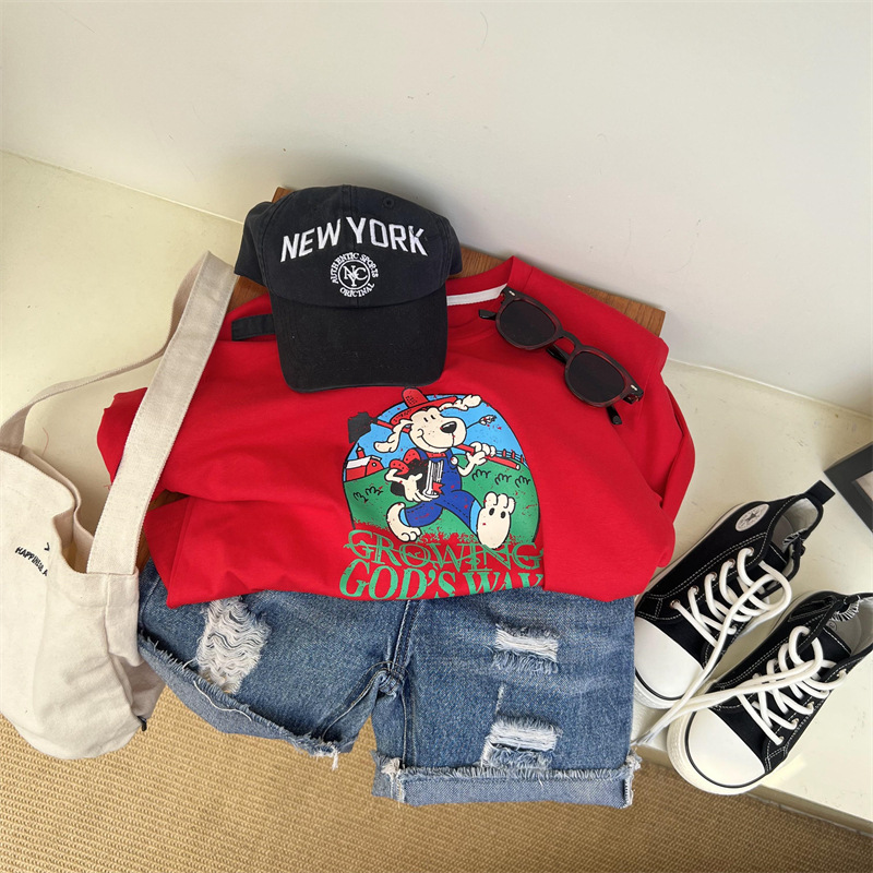 Poletne otroške kratke hlače Beggar v ameriškem slogu, raztegnjene s petimi delnimi dolžinami, vsestranske jeans hlače za fantke in deklice._voghion.com