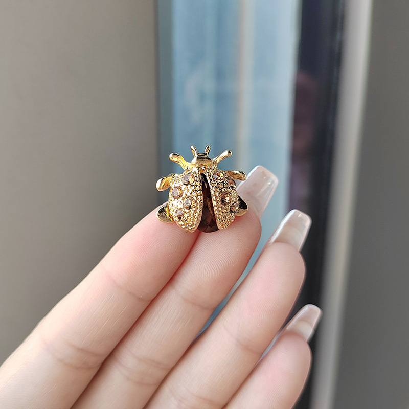 Fashion Personality Vintage Brooch Beetle Seven Stars Ladybug Colorful Corsage Clothing Accessories_voghion.com