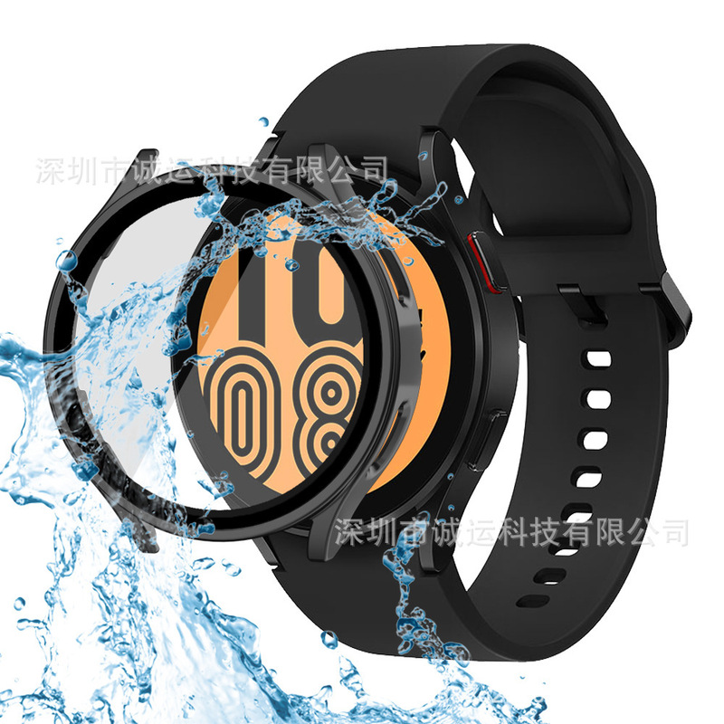 For Samsung watch5/4 waterproof protective case tempered glass film protective case PC case film integrated watch case