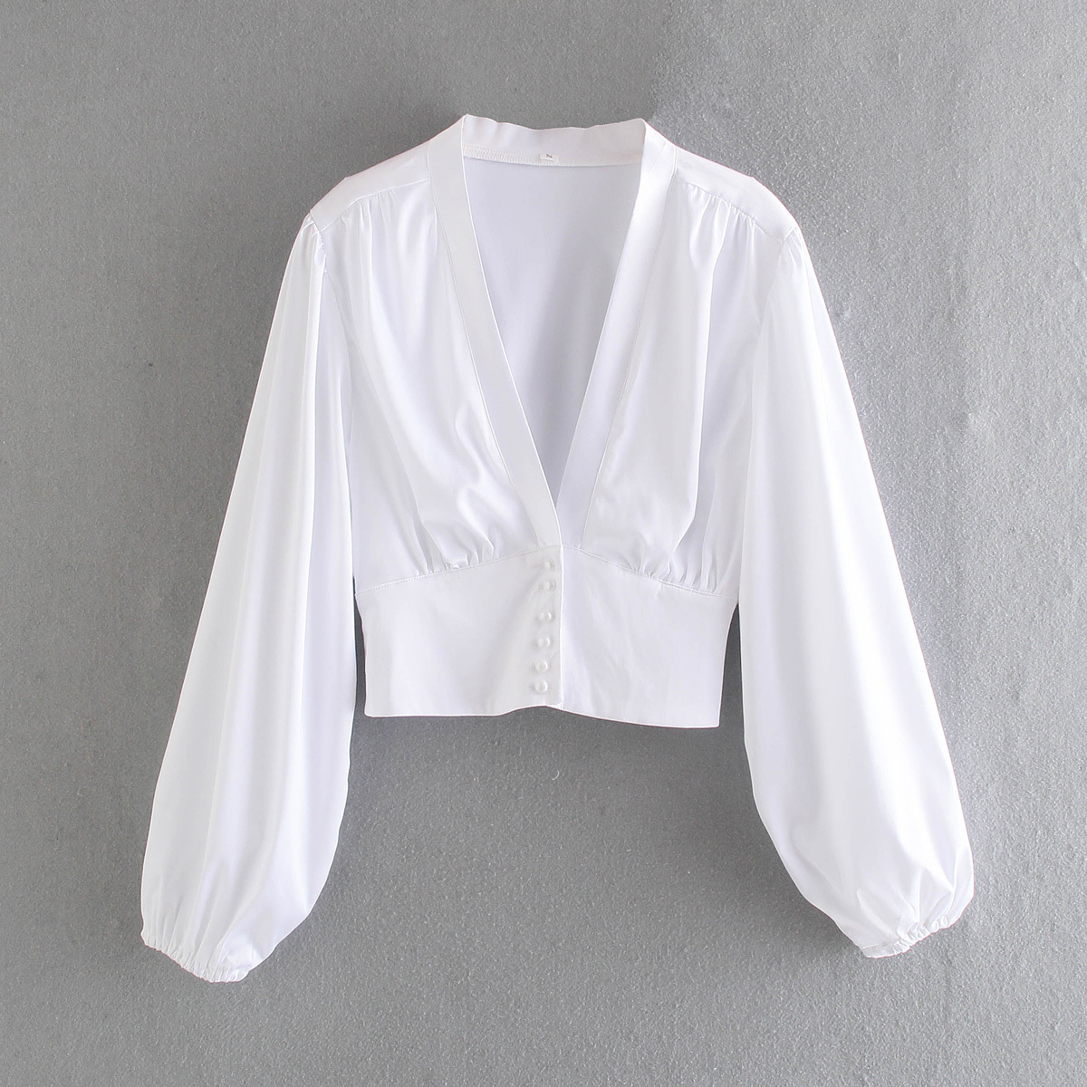 new wholesale spring two-color gloss waist blouse NSAM54122
