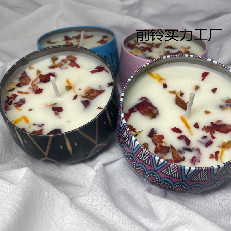 新款家用简易简约干花香薰蜡烛家用客厅熏香卧室蜡烛礼盒摆件套