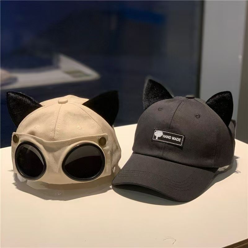 Manufacturer's Supply Cat Ears Aviator Glasses Street Baseball Cap Hip-Hop Duck Cap Sunshade Summer Trendy Hat Manufacturer's Supply Cat Ears Aviator Glasses Street Baseball Cap Hip-Hop Duck Cap Sunshade Summer Trendy Hat