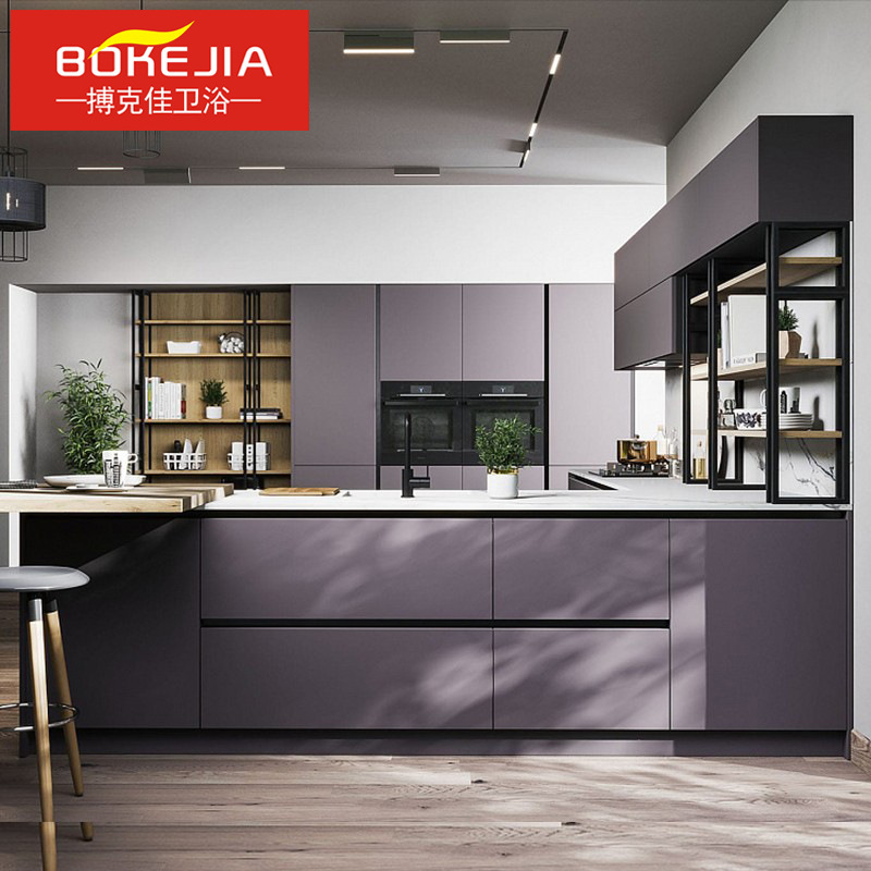 Modern Villa Kitchen Cabinets with Rock Slabs and Stainless Steel, Whole House Furniture, Nationwide On-Site Measurement and Installation Modern Villa Kitchen Cabinets with Rock Slabs and Stainless Steel, Whole House Furniture, Nationwide On-Site Measurement and Installation