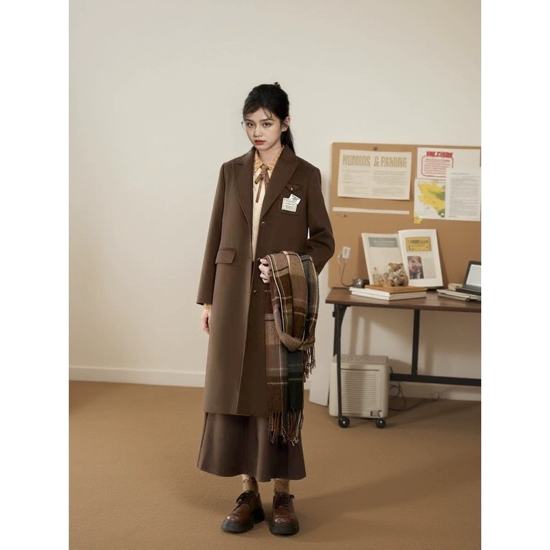 Winter quilted trench coat, plus size, increased thickness, British style