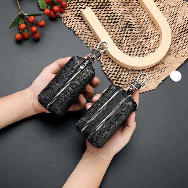 Double-Layer Key Bag, Coin Purse, Multi-Functional, Large-Sized, High-Quality, Large-Capacity Card Holder for Men and Women, Two-In-One Car Key Bag
