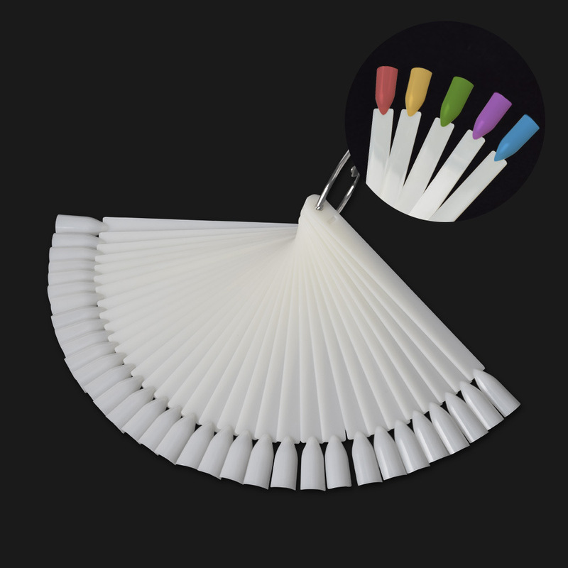 Nail art tools wholesale nail art color card display board 50 fan-shaped nail polish color plate practice nail with iron ring Nail art tools wholesale nail art color card display board 50 fan-shaped nail polish color plate practice nail with iron ring