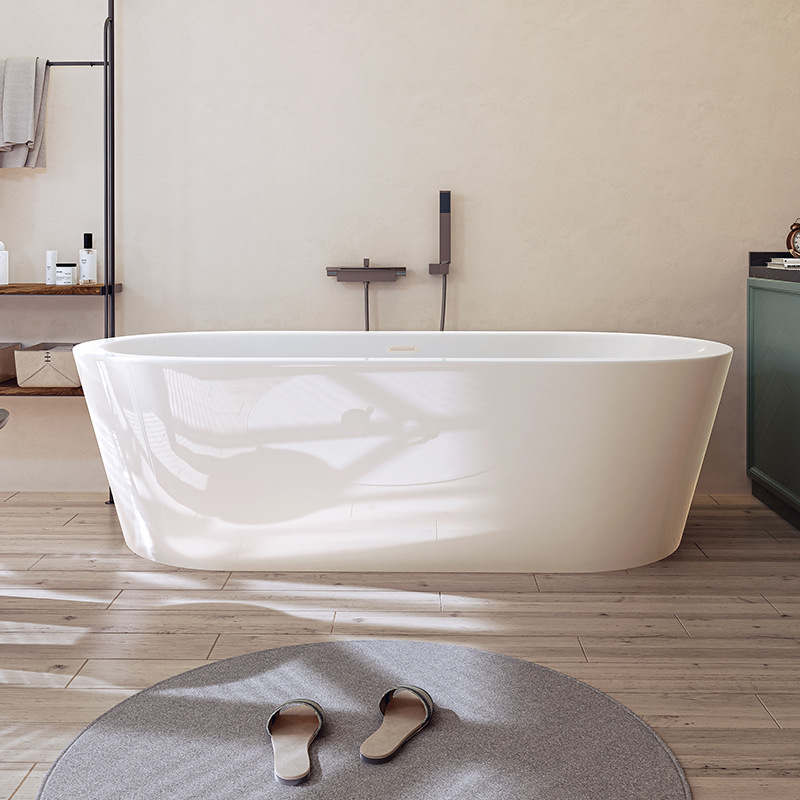 浴缸家用成人亚克力泡澡空缸独立式深泡一体恒温成型坐式弧形浴桶