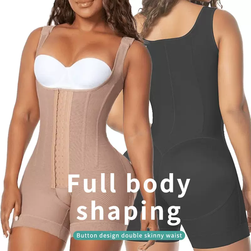 欧美大码连体塑身衣bodyshaper塑腰提臀美体紧身衣排扣收腹束身衣