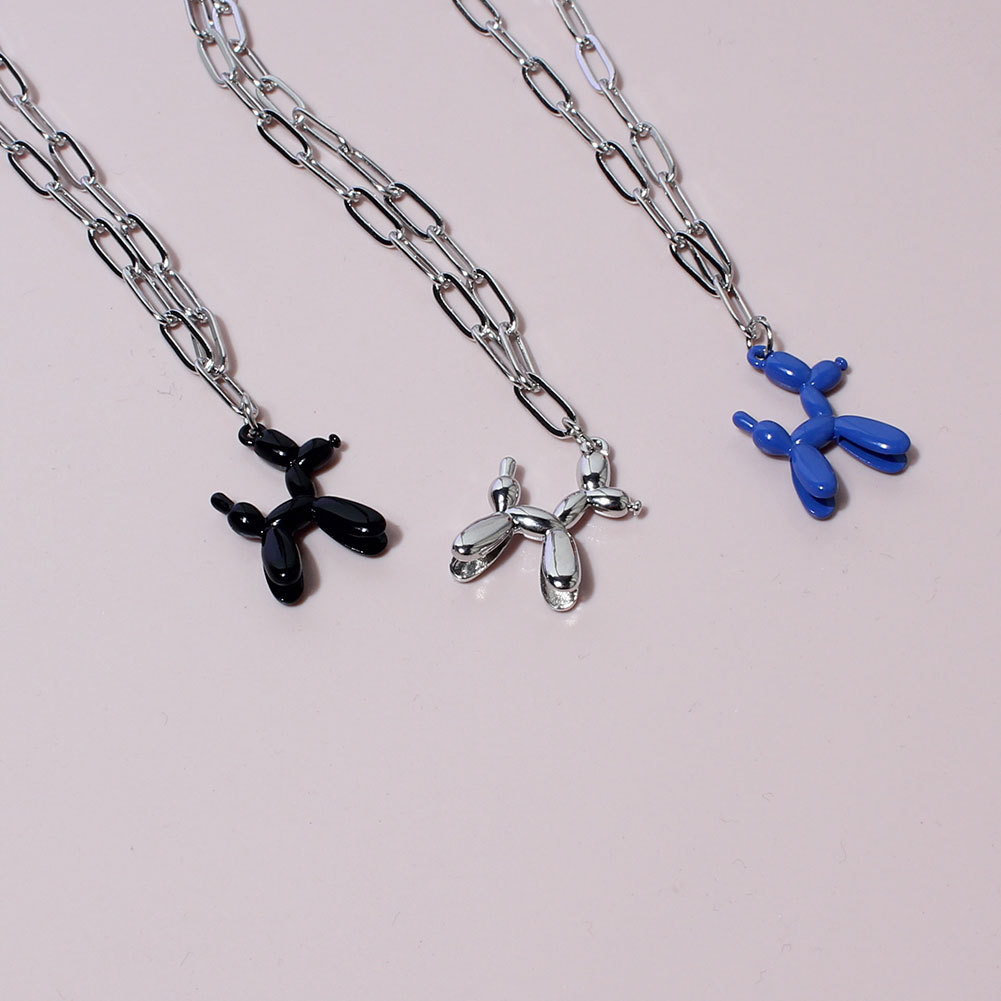 simple style necklace retro personality trend dog pendant hip hop necklace