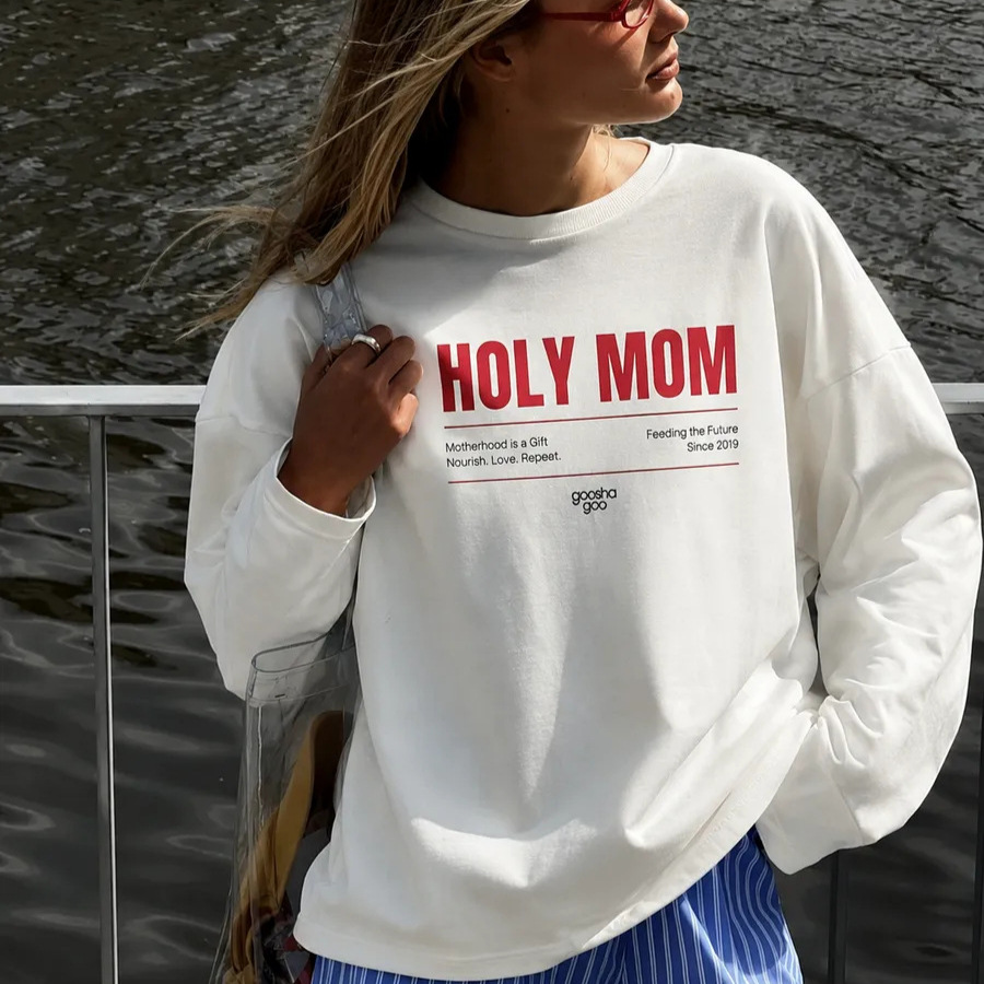 American-Style Versatile Retro Trendy Personality Street Bf Style Artistic Casual Letter Print Pure Cotton Long-Sleeve Top