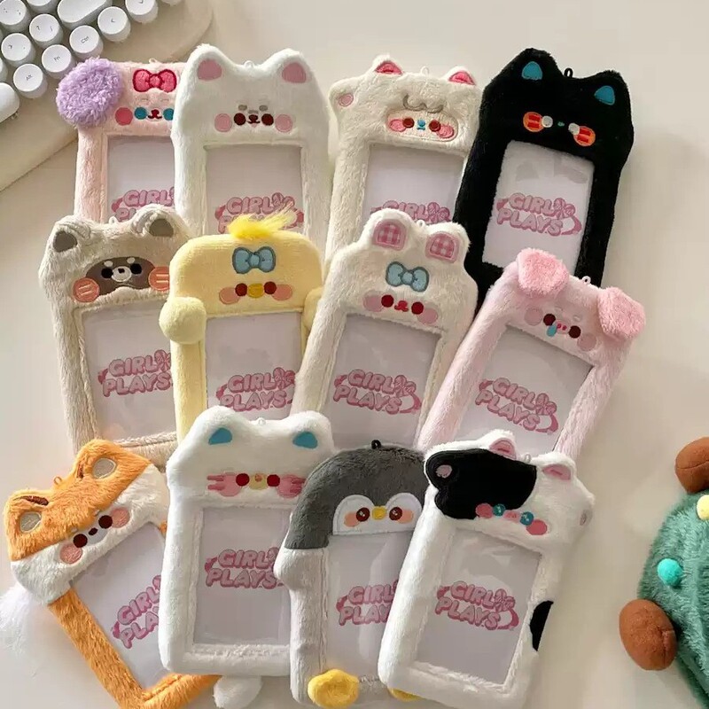 Star-Themed Hamburger Puppy Plush Card Holder, Various Cute and High-Value Idol Card Storage Cases and Bag Charms