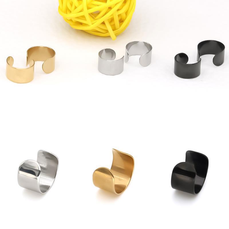 fashionable geometric trend ear clips stainless steel