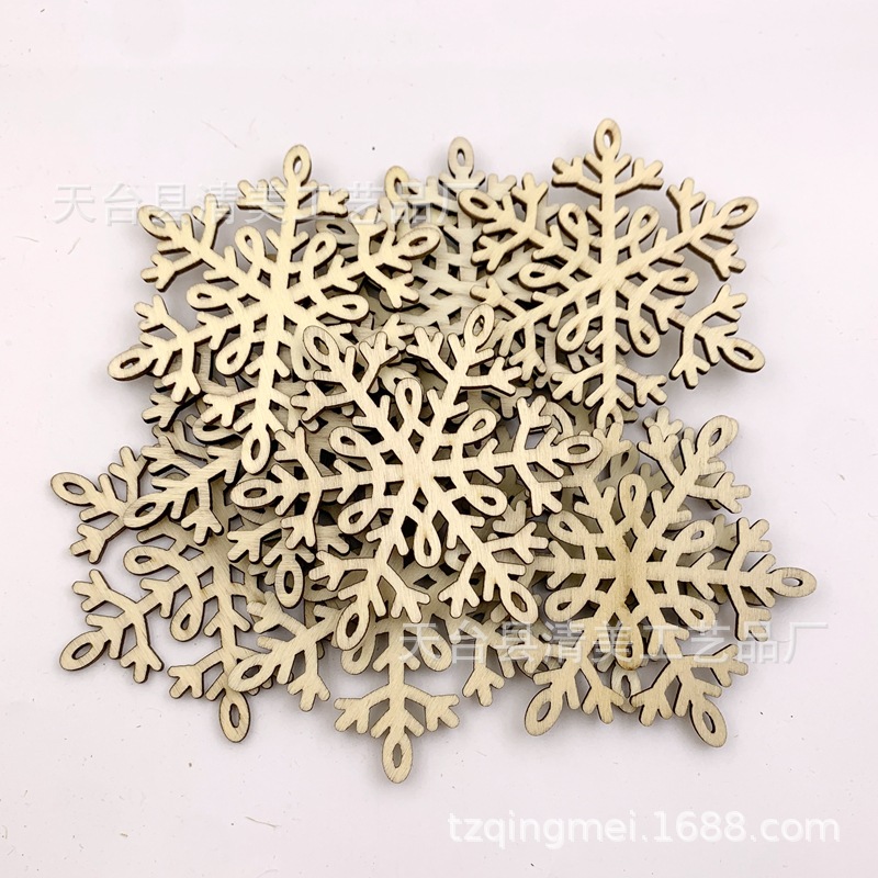 80mm círculo de troncos colgante de decoración de copo de nieve colgante de copo de nieve de estilo navideño 10 un paquete