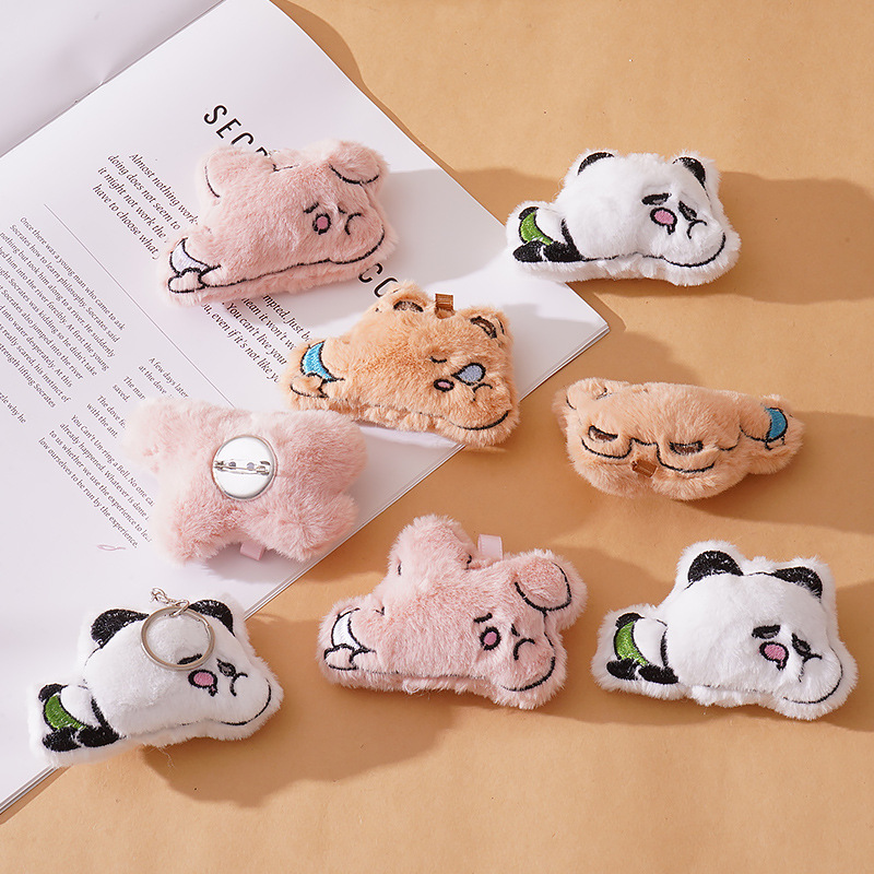 Cartoon plush doll sleepy bear pendant cute bag decoration accessories plush bear keychain pendant