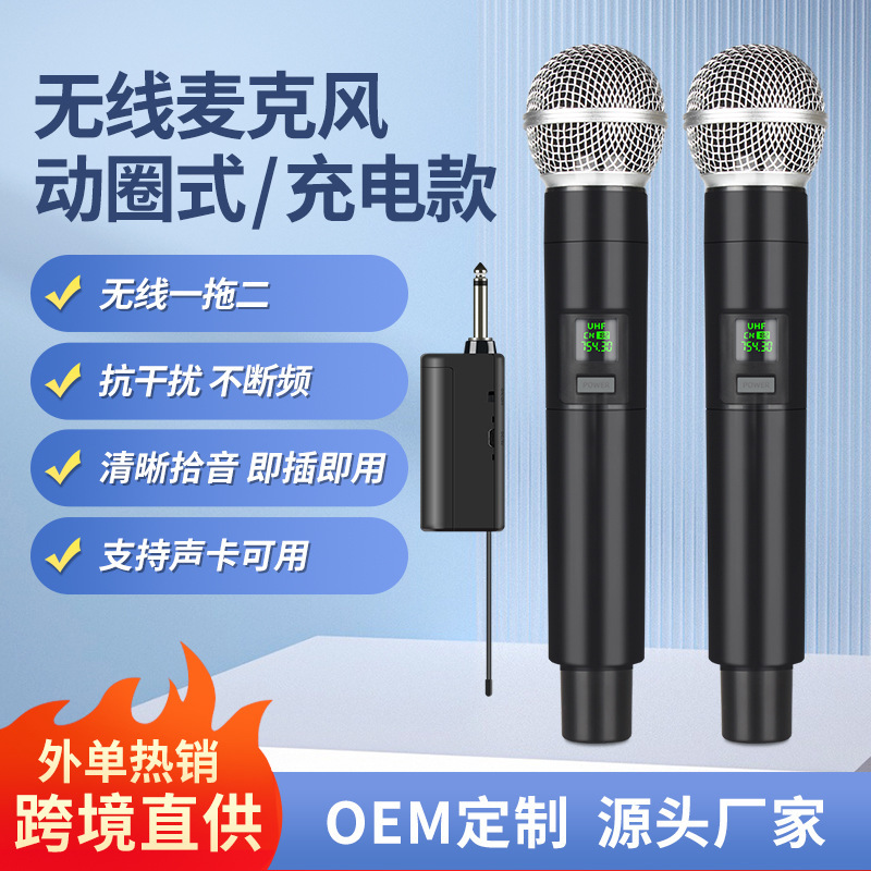 ワイヤレスマイク充電式、ノイズキャンセリング、屋外サウンドカード、ライブマイク、家庭用スピーカー、カラオケ、ステージマイク|undefined