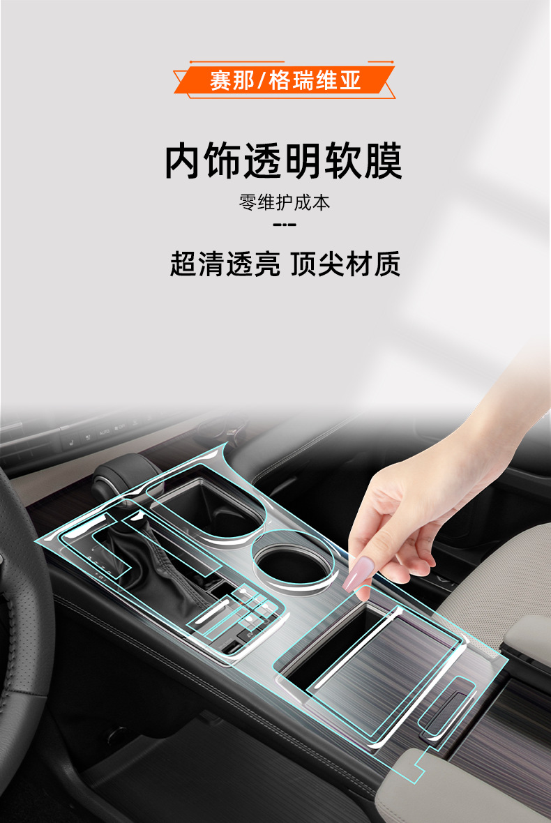 25 Models Suitable for Toyota Sienna Interior Central Control Film Grevia Screen Tempered Protective Film Supplies Sienna