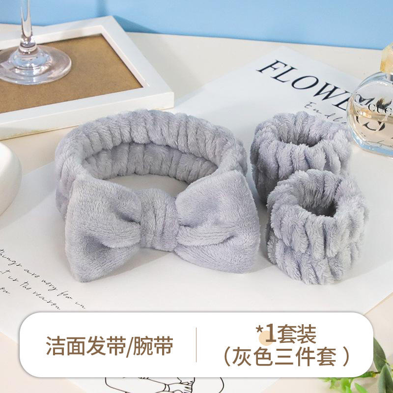 Lavar la cara, muñequeras, impermeables, salpicaduras, puños de lavado, cinturones para el cabello engrosados a prueba de humedad, lazo para el cabello de felpa, un par de pulseras para el lavado de cara