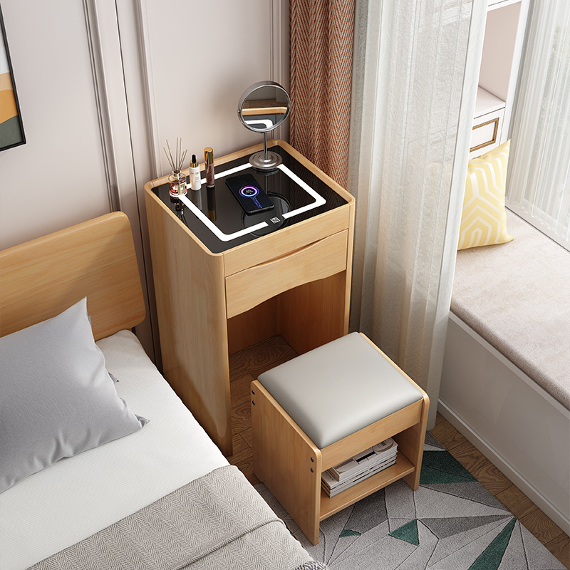 Nordic inteligente carga inalámbrica multifuncional maquillaje mesa gabinete moderno pequeño apartamento simple almacenamiento integrado mini mesa de maquillaje