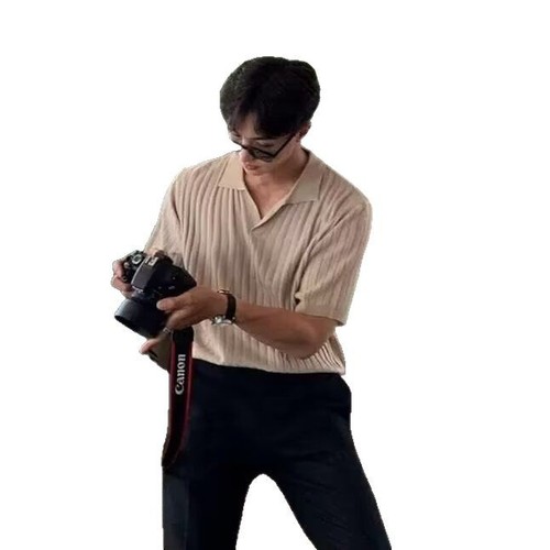 Knit Short-Sleeve POLO Shirt Men's Autumn Trendy Simple Muscle Fitness Striped Collar Top T-Shirt