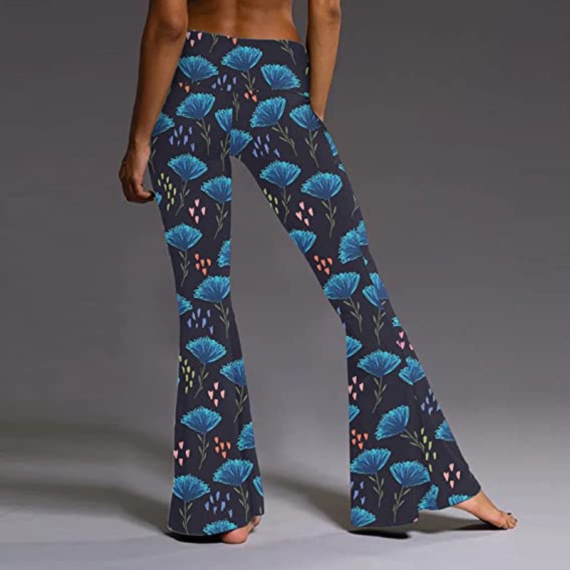 Women's Holiday Party Beach Vintage Style Argyle Elephant Full Length Printing Casual Pants Flared Pants display picture 9