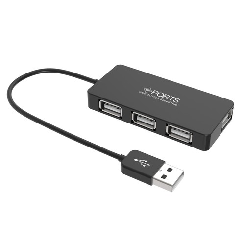 USB 2.0 4-in-1 splitter, computer high-speed driver-free support keyboard and mouse hub with cable, slim four-port hub