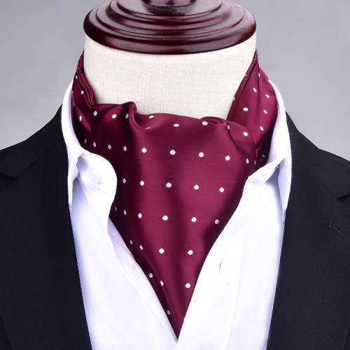 Men's scarf Korean style scarf fine warp fabric British collar scarf trendy suit retro polyester silk scarf manufacturer wholesale