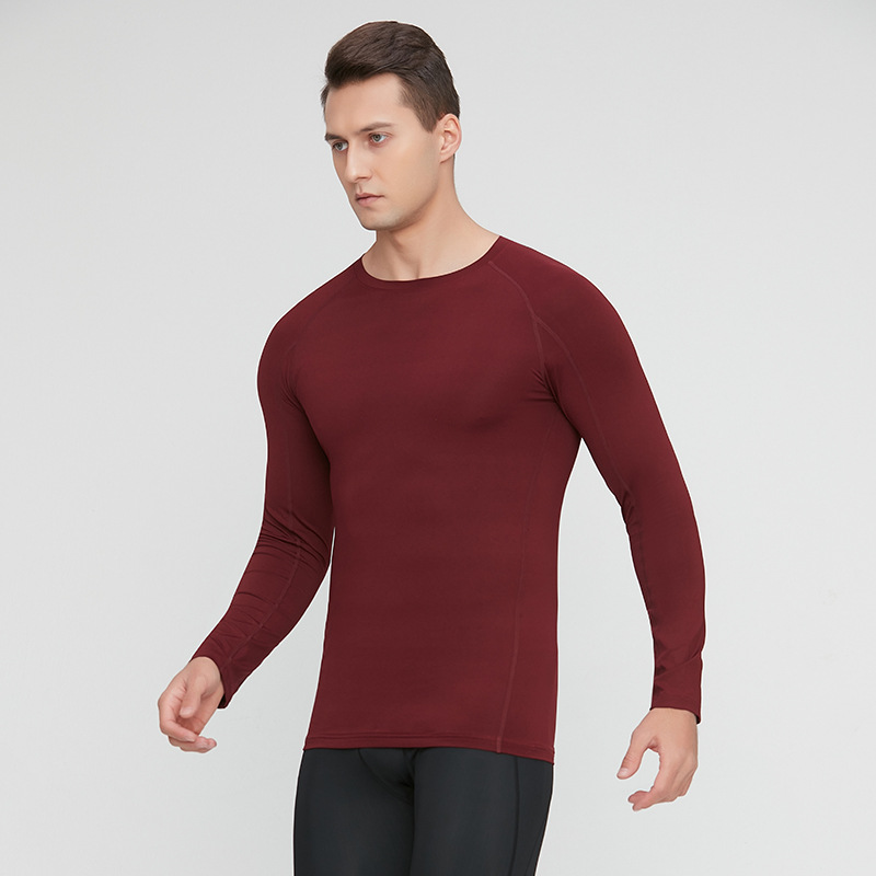 Ropa deportiva para hombre, ropa de compresión ajustada para entrenamiento al aire libre, ropa transpirable de secado rápido para correr y fitness, de manga larga y efecto adelgazante.