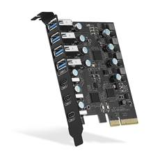 USB3.1 GEN2 PCIE Card  USB3.1 10Gbps 7port 5A+3C台式机扩展卡